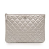 Secondhand Chanel Medium Quilted Metallic Caviar O Case Clutch