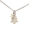 Chanel Silver Plated CC Christmas Tree Pendant Necklace Secondhand