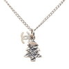 Chanel Silver Plated CC Christmas Tree Pendant Necklace Secondhand