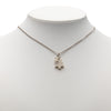 Chanel Silver Plated CC Christmas Tree Pendant Necklace Secondhand