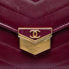 Chanel Chevron Calfskin Medal Wallet On Chain Secondhand