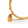 Hermès Gold Plated Epsom Kelly Cadena Lock Bangle Bracelet Secondhand