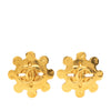 Chanel CC Gold Plated Flower Clip On Earrings Secondhand