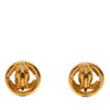 Chanel CC Gold Plated Round Clip On Earrings Secondhand