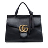 Gucci Small GG Marmont Grained Calfskin Top Handle Satchel Secondhand