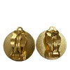 Chanel Gold Plated Camellia Round Clip On Earrings Secondhand
