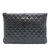 Chanel Large Quilted Iridescent Patent O Case Clutch Secondhand
