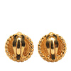 Chanel Gold Plated CC Round Clip on Earrings Secondhand