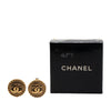 Secondhand Chanel Gold Plated CC Round Clip on Earrings