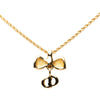 Dior Gold Plated Ribbon CD Logo Pendant Necklace Secondhand