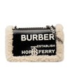 Burberry Small Shearling Trimmed Coated Canvas Lola Crossbody Secondhand