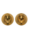 Chanel CC Gold Plated and Enamel Round Button Clip On Earrings Secondhand