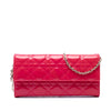 Secondhand Dior Patent Cannage Lady Dior Wallet On Chain