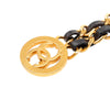 Chanel Gold Plated Leather Woven Medallion Chain Belt Secondhand