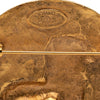 Chanel CC Gold Plated Round Lion Brooch Secondhand