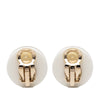 Chanel Gold Plated CC Resin Button Clip on Earrings Secondhand