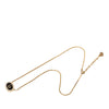 Dior Gold Plated Resin and Strass Logo Pendant Snake Chain Necklace Secondhand