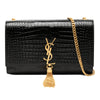 Saint Laurent Medium Croc Embossed Patent Monogram Kate Tassel Crossbody Secondhand
