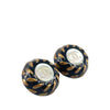 Chanel CC Resin and Gold Plated Clip On Earrings Secondhand