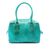 Fendi Metallic Pebbled Leather Mixed Media Boston Bag Secondhand