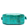 Fendi Metallic Pebbled Leather Mixed Media Boston Bag Secondhand