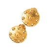 Chanel CC Gold Plated Round Clip On Earrings Secondhand