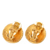 Chanel CC Gold Plated Round Clip On Earrings Secondhand