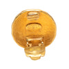 Chanel CC Gold Plated Round Clip On Earrings Secondhand