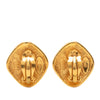 Chanel Quilted Gold Plated Rhombus Clip On Earrings Secondhand