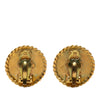 Chanel CC Gold Plated and Resin Button Clip On Earrings Secondhand
