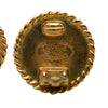 Chanel CC Gold Plated and Resin Button Clip On Earrings Secondhand