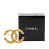 Chanel Gold Plated CC Logo Brooch Secondhand