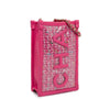 Chanel Tweed and PVC Phone Clutch with Chain Secondhand