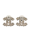 Chanel CC Brass Strass Push Back Earrings Secondhand