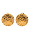 Chanel CC Gold Plated Round Clip On Earrings Secondhand