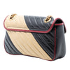 Secondhand Gucci Medium GG Marmont Bicolor Matelasse Diagonal Leather Torchon Shoulder Bag