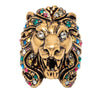 Gucci Gold Plated Crystal Lion Head Ring Secondhand