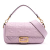 Fendi Medium Leather Embossed FF Baguette Satchel Secondhand
