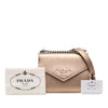 Prada Metallic Saffiano Cuir Leather Monochrome Envelope Flap Secondhand