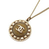 Chanel CC Gold Plated Round Pendant Necklace Secondhand