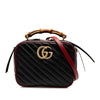 Gucci Small GG Marmont Matelasse Diagonal Leather Torchon Bamboo Satchel Secondhand