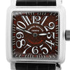 Franck Muller Conquistador 10002MQZ #10 Leather x SS QZ Watch with Brown Dial Secondhand
