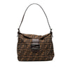Fendi Zucca Canvas Double Flap Shoulder Bag Secondhand