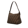 Fendi Zucca Canvas Double Flap Shoulder Bag Secondhand