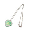 Chanel Silver Plated CC Resin Heart Pendant Necklace Secondhand