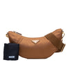 Prada Saffiano Trimmed Re Nylon Demi Lune Satchel Secondhand