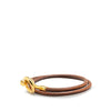 Hermès Gold Plated and Leather Jumbo Hook Double Tour Bracelet Secondhand