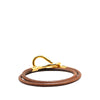 Hermès Gold Plated and Leather Jumbo Hook Double Tour Bracelet Secondhand