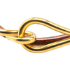 Hermès Gold Plated and Leather Jumbo Hook Double Tour Bracelet Secondhand