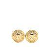 Chanel Gold Plated CC Round Clip On Earrings Secondhand
